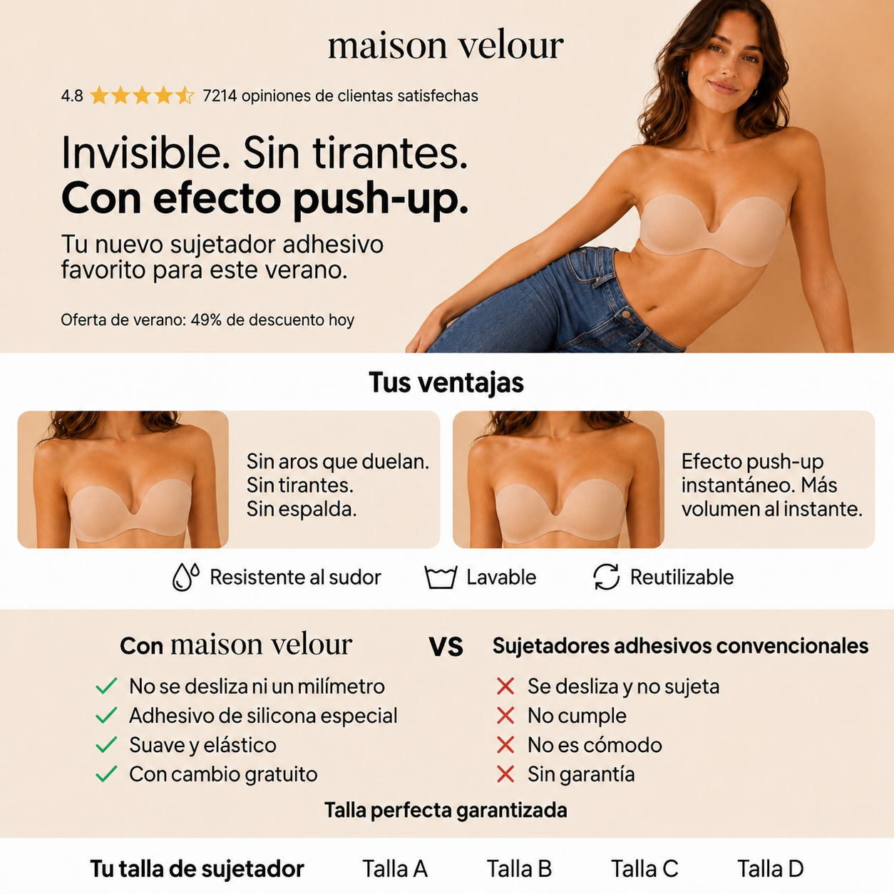 The Invisible — Sujetador Adhesivo Push-Up